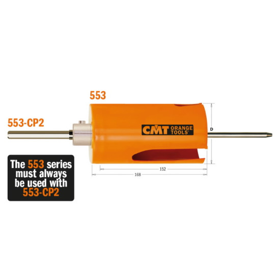 Kroņurbis kokam/plastmasai HW Z3 H=152 D=80 RH, CMT