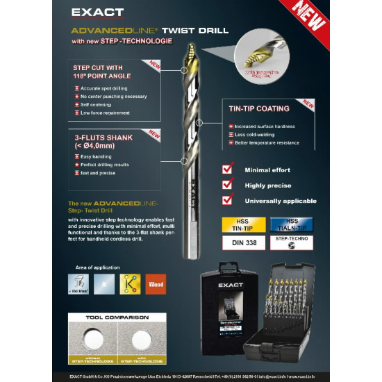 Metāla urbis AdvancedLine HSS TiAIN-TIP 10gab. 2,5mm, Exact