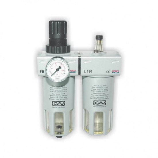 Filtrs-regulators-eļļotājs 1/4'' FRL-180, ar manometru, GAV