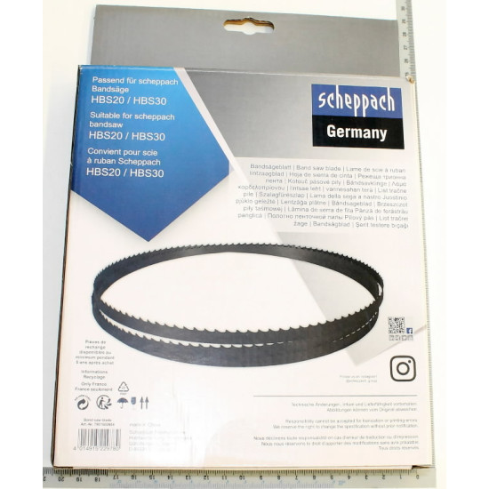 Lentzāģa asmens HBS20/30 1400 x 6.4 x 0.4 mm / 6 TPI, Scheppach