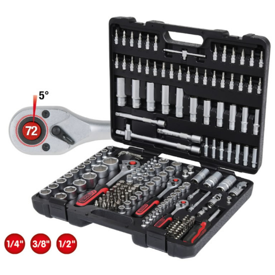 1/4+3/8+1/2'' muciņu komplekts 179gab, KS Tools