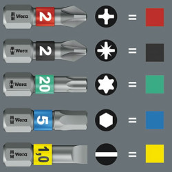 Skrūvgriežu komplekts Stubby, 6 gab Magazine 1, Wera