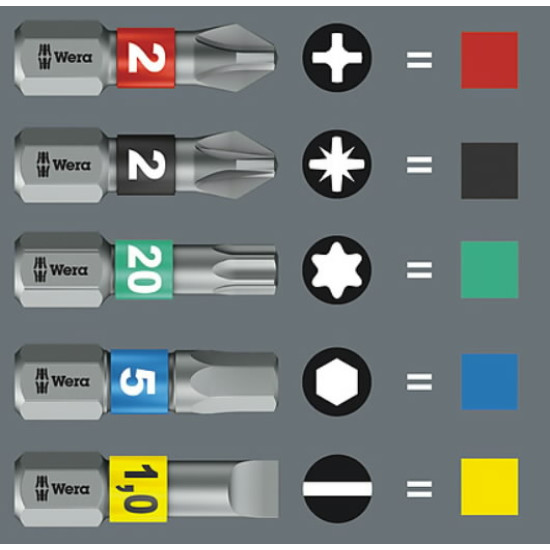 Skrūvgriežu komplekts Stubby, 6 gab Magazine 1, Wera