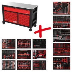 Instrumentu ratiņi PERFORMANCE plus P45, ar 950 gab. instr., KS Tools