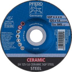 Griezējdisks SGP Ceramic Steel 125x1,6/22,23mm EH, Pferd