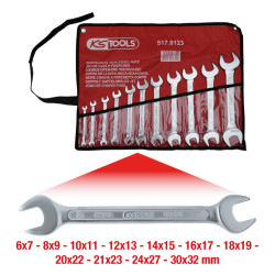 Radziņatslēgu komplekts 6x7-30x32 mm, 11 gab., KS Tools