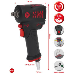 Pneimatiskā triecienatslēga 1/2" MONSTER Mini 1390 Nm, KS Tools