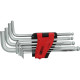 Ball ended hexagon key wrench set, long, 10 pcs, KS Tools