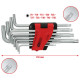 L-Torx komplekts, garš, T8-T50, 10 gab., KS Tools
