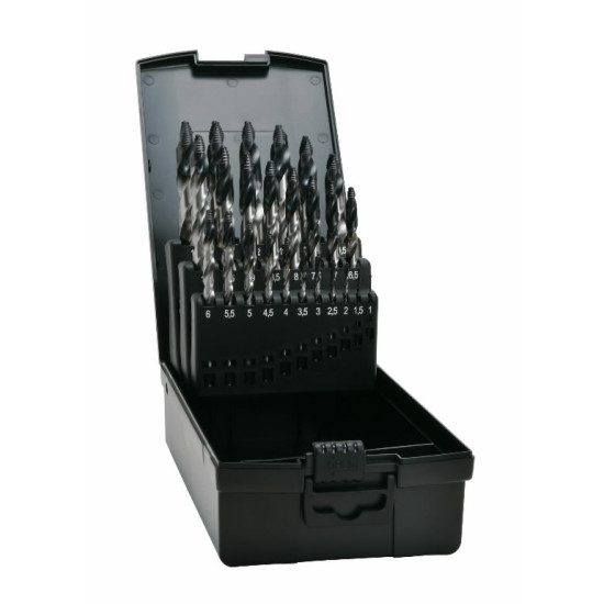 Metāla urbju komplekts AdvancedLine DIN 338, HSS TIAIN-TIP Ø1-13mm 25 pcs., Exact