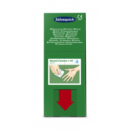 Salvequick salvetes brūču tīrīšanai (0,9% NaCl), 40 gab., Cederroth