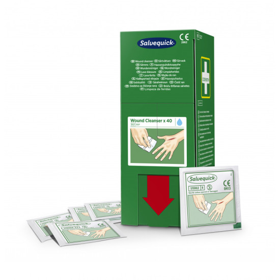 Salvequick salvetes brūču tīrīšanai (0,9% NaCl), 40 gab., Cederroth