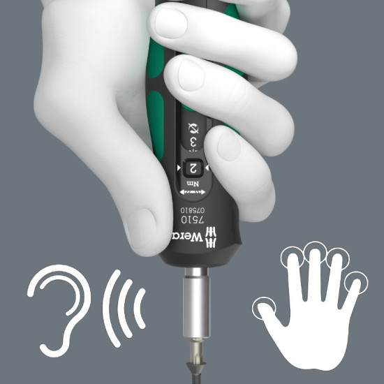 7510/14 Safe-Torque griezes momenta skrūvgriežu komplekts 1- 1-3 Nm, Wera