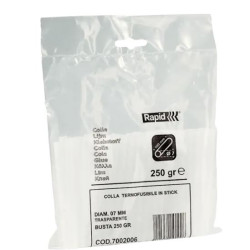 Glue sticks 7x100mm, multi purpose, transparent, 250g, Rapid