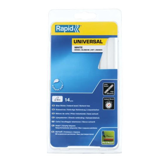Gluesticks 12x190mm, white, universal, 250g, Rapid