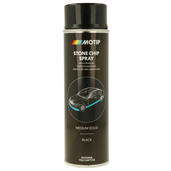 Izsmidzināms akmens triecienu aizsargpārklājums, melns 500ml, Motip