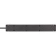 Bremounta pagarinātājs ar 2× USB-C, 5 kontaktligzdas, slēdzis, 3 m kabelis, melns, Brennenstuhl