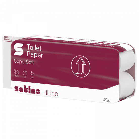 Tualetes papīrsSatino HiLine 3-slāņi, 8 ruļļi x 30 m, MT1, Satino by WEPA