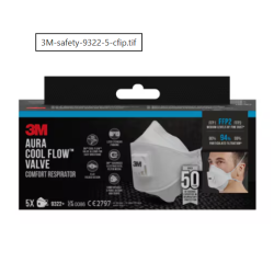 Respirators ar vārstu 9322 Aura+, retail pack FFP2, 3M