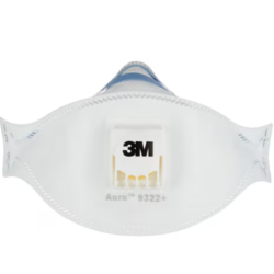 Respirators ar vārstu 9322 Aura+, retail pack FFP2, 3M