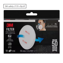 Putekļu filtrs 2135 pāris, apaļš, retail pack P3, 3M