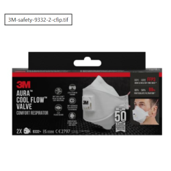 Respirators Aura 9332+, retail pack FFP3, 3M