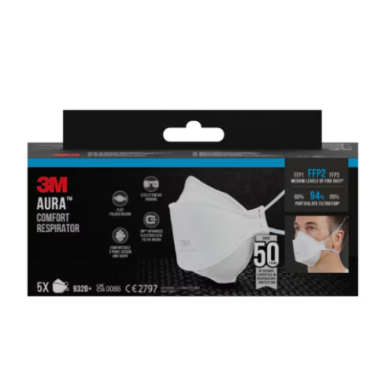 Respirators 9320 Aura+, retail pack FFP2, 3M