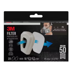 Particulate Filter 5935 (2pcs), P3 + Filter Holder 501 (1 pair), 3M