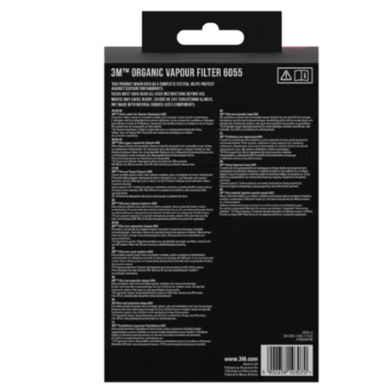 Filter Cartridge 6055, A2 Organic Vapours, 1 Pair/Pack, 3M