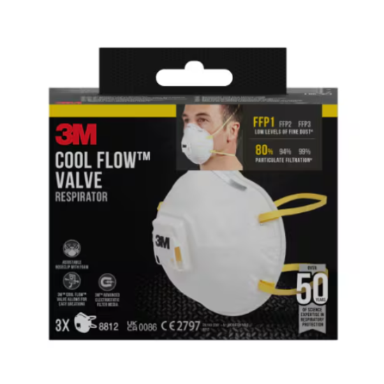 Maska ar vārstu (respirators) 8812, retail FFP1, 3M