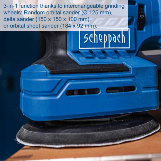 Akumulatora daudzfunkcionālā slīpmašīna C-MSA3/1-X – SET S, Scheppach