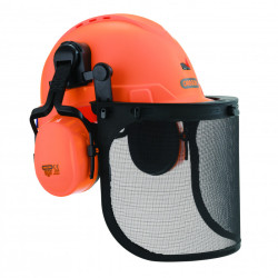 Yukon Chainsaw Safety Helmet with Protective Ear Muff and Mesh Visor, OREGON