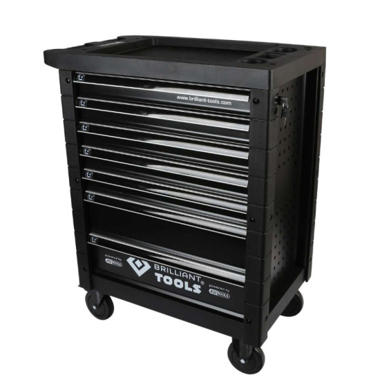 Tool cabinet with 7 drawers, empty, black, Brilliant Tools