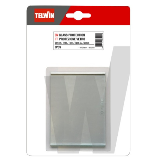 Ārējais aizsargstikls 90x110mm (2 gabali/pack) maskai Tiger, Telwin