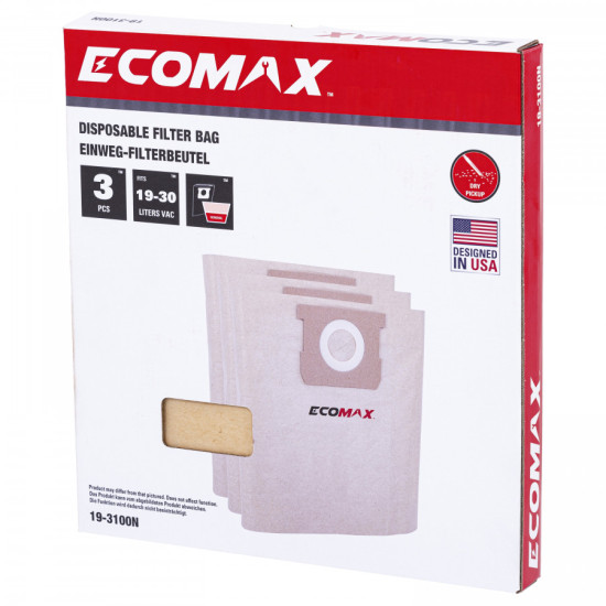 Papīra putekļu maisi, 3 gab., EMX 20L un EMX 30L, Ecomax