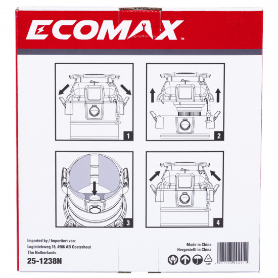 Papīra putekļu maisi, 3 gab., EMX 25L, Ecomax