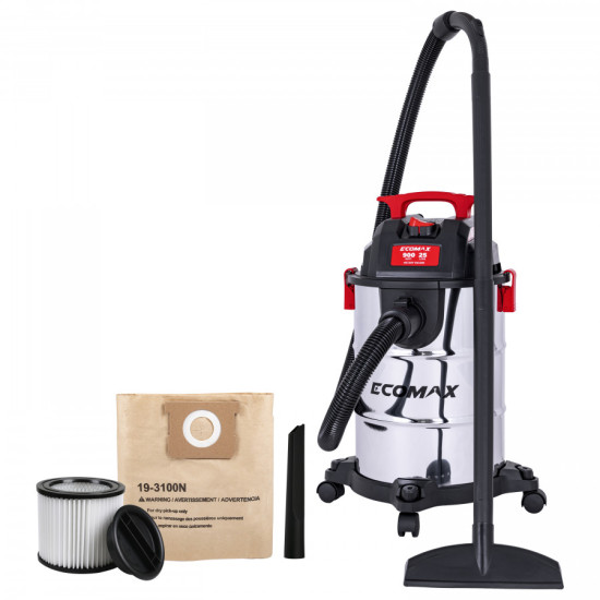 Putekļu sūcējs sausai un slapjai sūkšanai EMX 25L, 900W, Ecomax