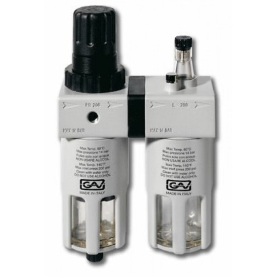 Filtrs-regulators-eļļotājs 1/2'' FRL-200, ar manometru, GAV